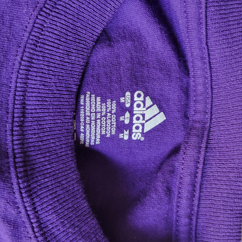 adidas Purple Los Angeles Lakers Graphic Tee with Yellow & White Logo - Picture 3 of 3